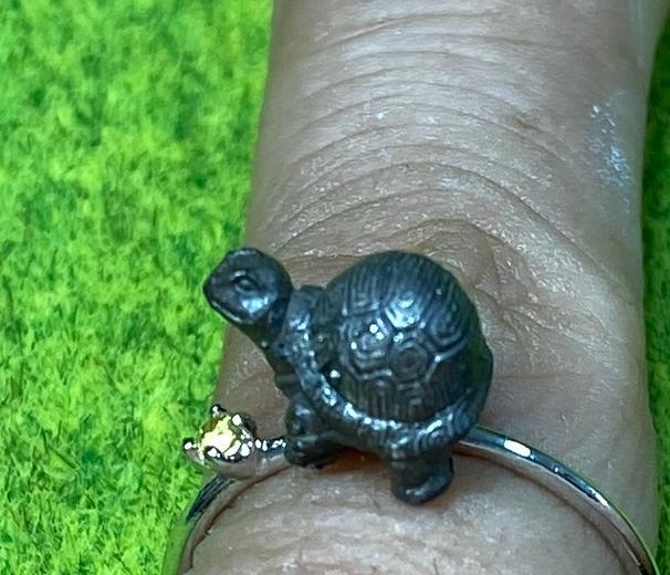 ゾウガメとイエローサファイアのリング　＃７ | 4枚目